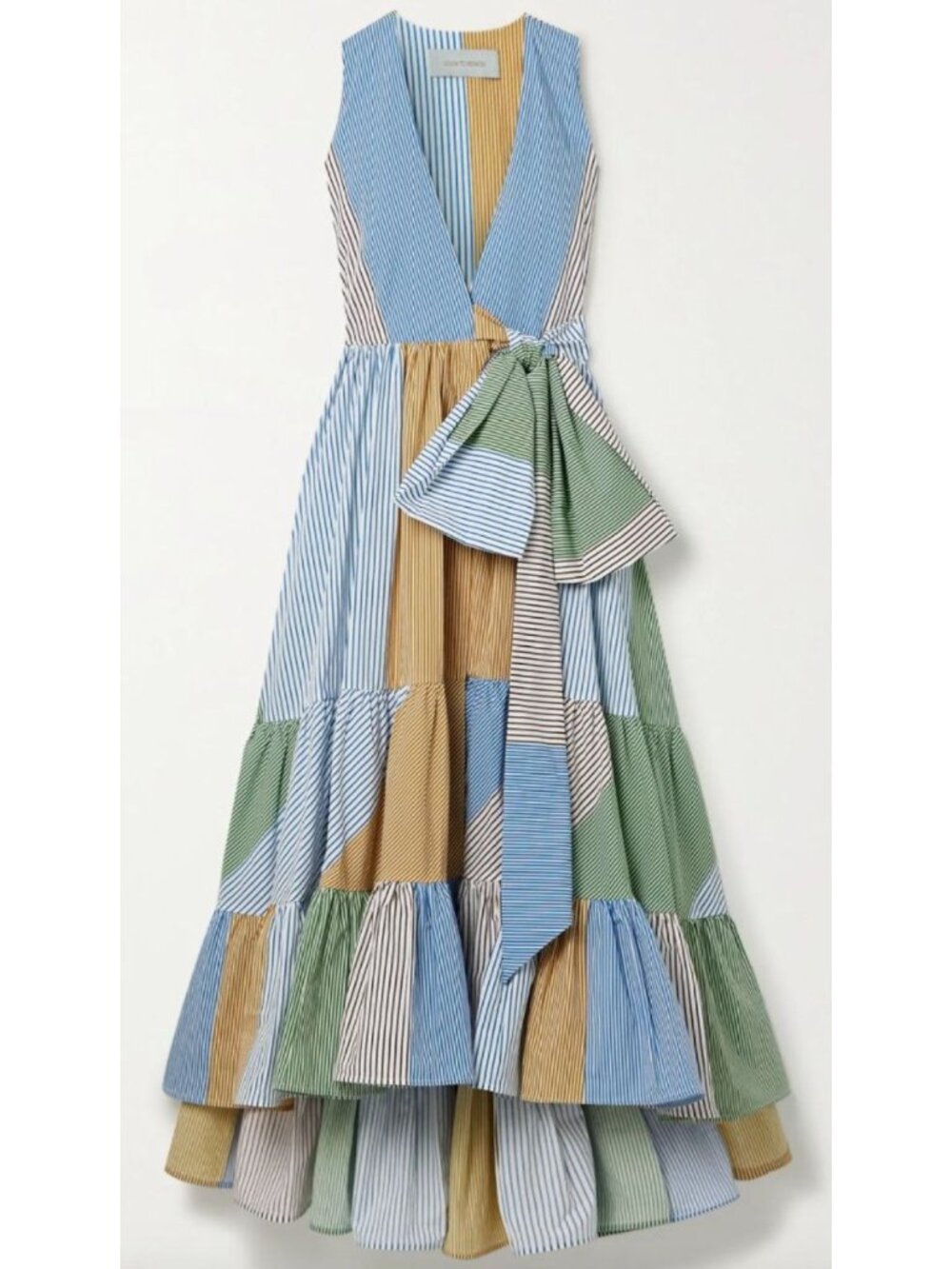 Silvia Tcherassi Striped Long Dress Wrap Blue Harmony Size Medium
